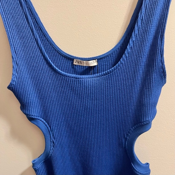 Zara Blue Cut Out Mini Dress - Picture 3 of 3